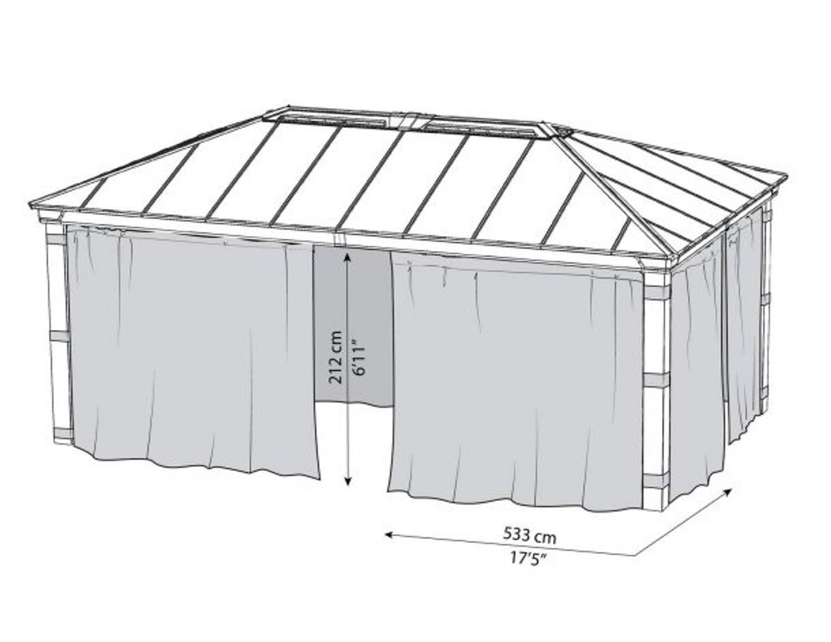 Canopia by Palram - Gazebo Dallas - Gardiner 422 x 607 cm - 4Pk 707219